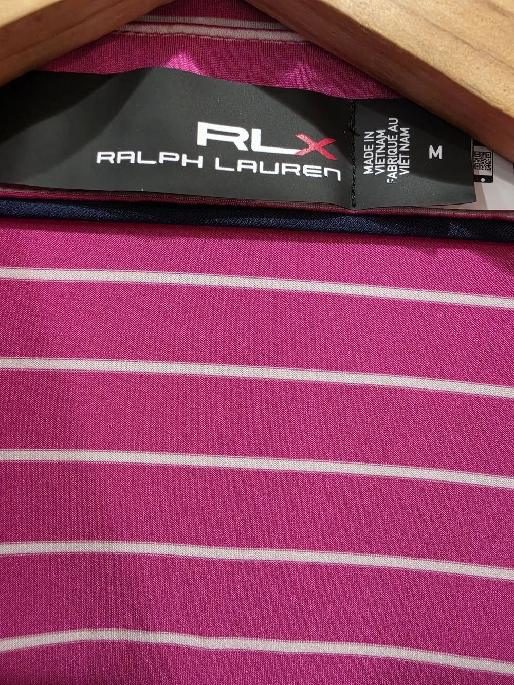 Ralph Lauren Vintage Pink and White Striped Polo Shirt Size M